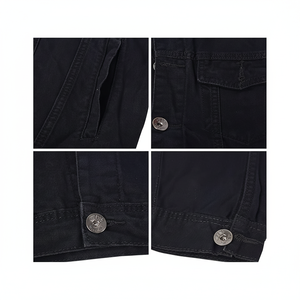 Jean <b>Jacket</b> <b>Men</b> Denim <b>Jacket</b> Distressed Ripped Slim Fit Stretch <b>Trucker</b> <b>Jackets</b> Classic Casual Denim Coat - Product Image 1