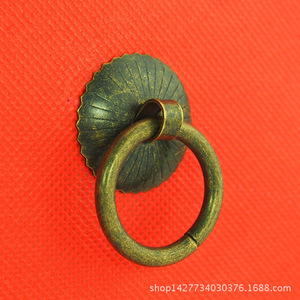 Poignée de meuble en anneau 29x30mm, style antique, en fer, pour tiroir et armoire, design durable - Product Image 4