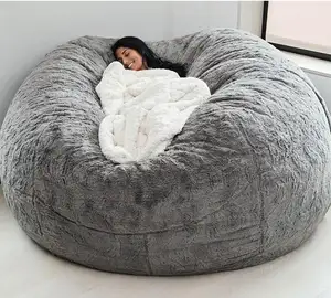 Обложка для мешков, ленивый диван-кровать, самые продаваемые товары, большой круглый мягкий пушистый кожаный диван из искусственного меха, 2022, китайский диван, CN;SHG