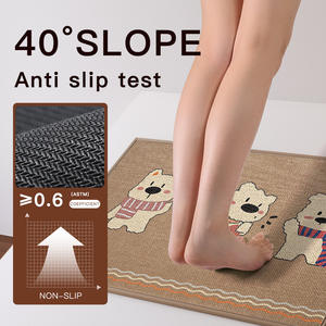Tapis de bain rectangulaire Sally à motif de dessin animé en fibre de polyester absorbant et antidérapant, tapis de salle de bain à séchage rapide, tapis de porte - Product Image 4