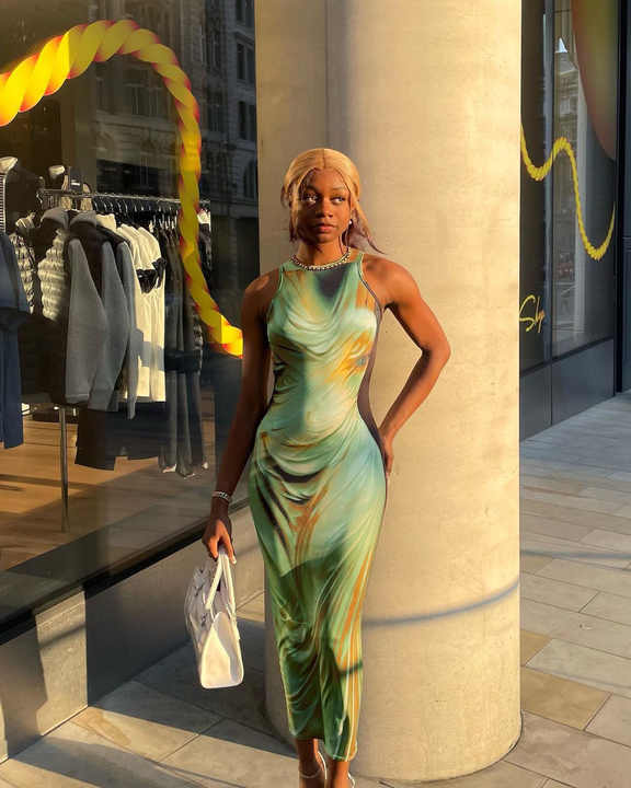 Robe longue décontractée femme sale
