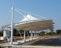 Membrane PVDF personnalisée pour abri de stationnement extérieur pour véhicules