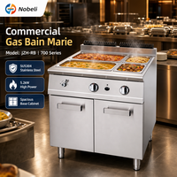 Bain-marie professionnel à gaz en acier inoxydable, base de table chauffante pour aliments, idéal pour restaurants, buffets et traiteurs