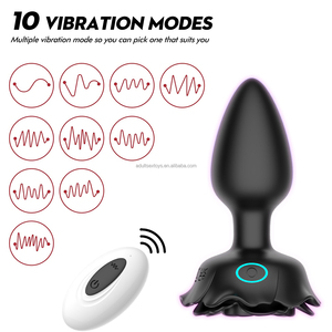 Rose Vibrateur LED Plug Anal Sex Toys Light Up Butt Plug Vibrateur 10 Modes de Vibration Butt Plug Avec Lumière - Product Image 2