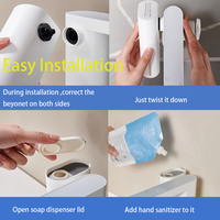 Robinet de salle de bain numérique à LED 2 en 1 sans contact, mitigeur automatique à capteur infrarouge en laiton, robinet intelligent pour lavabo avec distributeur de savon liquide