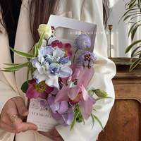Cajas de Embalaje para Ramos de Flores con Asa Impresas Personalizadas, Bolsas de Regalo Florales de Cartón para Floristas, Bodas y Eventos, Venta al Por Mayor