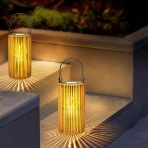 Lampe solaire d'extérieur de style bohème, tissée à la main, source de lumière LED, interrupteur tactile, décoration de jardin, cour, balcon - Product Image 3