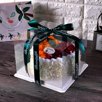 Boîte à gâteau en plastique transparente personnalisable, élégante et de qualité supérieure, pour la présentation en boulangerie, épicerie, supermarché et le stockage sécurisé