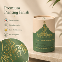 Tubo de Papel Kraft Reciclado, Biodegradable, de Grado Alimenticio, con Revestimiento de Lámina y Estampado en Caliente, para Envasado de Matcha en Polvo |