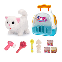 Supermarkt Maßgefertigtes Plüsch-Stofftier Elektrisch Laufende Simulierte Katze Plüschspielzeug Batteriebetrieben mit Sound Geschenkset für Kinder