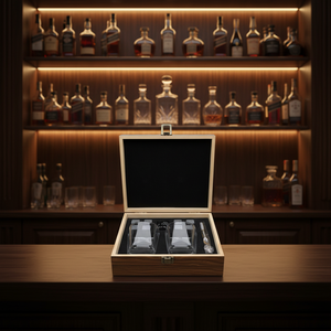 Juego de Regalo de Whisky Ecológico de 4 Piezas SKYJOY USA con Vaso de Whisky de Cristal y Piedra de Whisky - Regalo Promocional para Hombres - Product Image 1