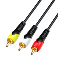 Cable AV Compuesto de 3 RCA Macho a Macho, Cable de Audio y Video de Máxima Calidad de Señal para Mezclador, Amplificador, Cine en Casa