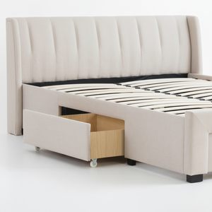 Современный европейский дизайн, двуспальная кровать для хранения, двуспальный размер с выдвижным ящиком, оттоманская тканевая кровать, оттоманка, кровать для хранения - Product Image 2