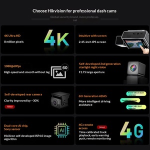 Pour Enregistreur de Conduite C8Pro, 2 Caméras, <span class=keywords><strong>Image</strong></span> de Recul, Enregistrement Double Avant/Début, Vision Nocturne Starlight 4K HD, 4G Longue Portée - Product Image 3