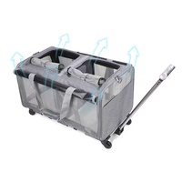 Portable Pet Trolley Case Amovible Roue Universelle Respirant Pliable Grande Capacité Chiot Sac De Voyage Respirant Chat Transporteur