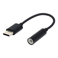 Adaptor 3.5mm ke Type C Female ke Type C Aux Audio DAC Chip Kabel Earphone Jack ke Port USB C Male Panjang 12cm