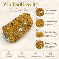 Tuyi Gold Silver Sequin Fancy Yarn DIY Handmade Crochet for Bag Making Easy Craft Gift Ready Bulk Wholesale OEM