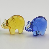 Figurines d'animaux en verre, cristal de verre, mini éléphant, forme d'animal, décoration d'intérieur, ornement, fabriqué dans une usine BSCI