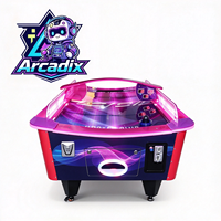 Table de hockey sur air incurvée à LED, à monnayeur, pour 2 joueurs, machine de jeu d'arcade, modèle Arcadix anglais, pour centres de jeux - Vente chaude