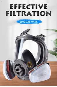 Maschera Respiratoria Professionale Integrale a 3 Strati in Poliestere Antiappannamento con Doppi Filtri Protezione dalla Polvere Riutilizzabile Lavabile Vestibilità Confortevole - Product Image 3