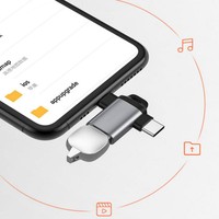 Adaptador OTG 2 en 1/3 en 1 de lector USB OTG para iPhone, IPad, MacBook, Galaxy, Google Pixel y más