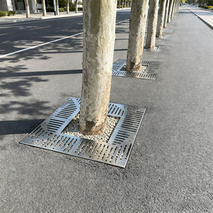 Op maat gemaakte roestvrijstalen gevormde boomrooster voor eenvoudig bewatering en drainage, metalen stalen boomrooster parkvloer - Product Image 3