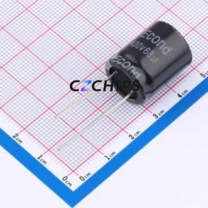 Condensador Electrolítico de Aluminio de 68uF 400V 16x21KM, Montaje Pasante, D16xL21mm, 68uF 20%, 400V 400mA-120Hz - Product Image 1