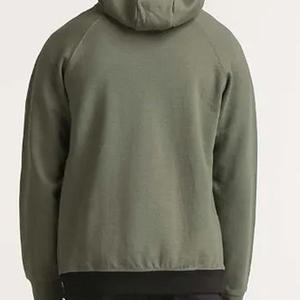 Sudadera con capucha verde oliva para hombre, con cremallera completa, informal, para invierno, cómoda, estilo urbano. - Product Image 2