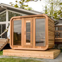 Poêle de sauna infrarouge électrique tout-en-un Triunity SUANA-SD 9KW en cèdre rouge pour 2 personnes, usage commercial extérieur, type Hemlock, vapeur sèche