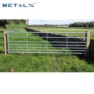 Diseños de Puertas de Hierro Forjado Galvanizado Verde de 14 pies a Precio Económico para Granja, Puerta de Granja de 5 Barras con Bisagras - Product Image 5