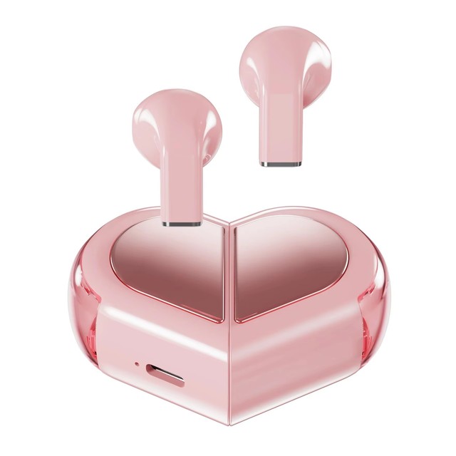 K520 Wireless Earbuds Stereo Earphones With Rotatable Love Heart Shaped Charging Case Low Latency Gaming Headset for Phone