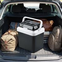 Mini-réfrigérateur portable 24L pour voiture et maison, glacière et chauffe-plat, alimentation DC 12V et prise AC