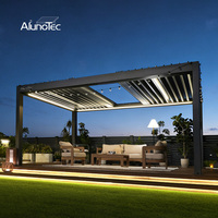 Système de pergola le plus avancé AlunoTec avec toit à lames orientables et rétractables, pour jardin extérieur, gazebo, véranda en aluminium, pavillon