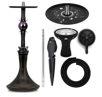 Aksesoris Merokok Shisha Modern Mangkuk Kaca Kristal Hookah dengan Pot Shisha Silikon Mangkuk Hookah Hitam