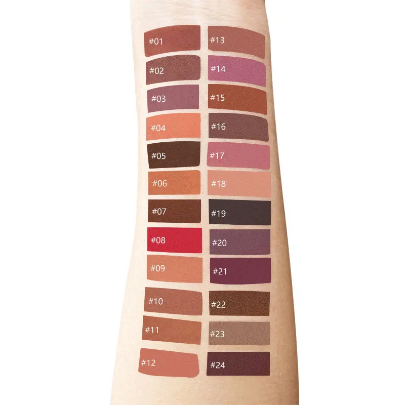 Pembe 24 renk özel marka dudak kalemi su geçirmez uzun ömürlü yüksek Pigment Lipliner makyaj kozmetik özel Logo