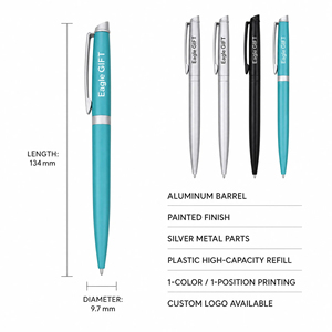 Stylo bille en métal personnalisé, encre noire, écriture fluide, logo promotionnel pour cadeaux d'entreprise - Product Image 3