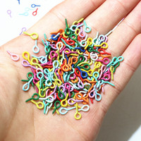 Petites épingles à œil de 8x4mm, 200 pièces, petits crochets, œillets filetés, 13 couleurs, fermoirs, crochets, accessoires de fabrication de bijoux à faire soi-même