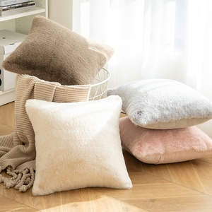 Funda de cojín de piel sintética, venta directa de fábrica, funda de almohada de pelo de conejo de piel sintética, sofá para el hogar, fundas de almohada suaves y cálidas, novedad - Product Image 1