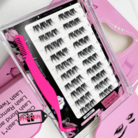 Cils individuels en vison 5D Manga, cils moelleux, cils naturels, faux cils, maquillage coréen, cils pour les yeux, cils en grappe Lazy Trilogy