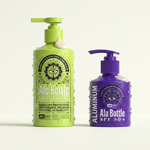 Refillable Matte Aluminum <b>Pump</b> <b>Bottle</b> for Body Butter and Lotion Eco-conscious Skincare Packaging Set - Product Image 1