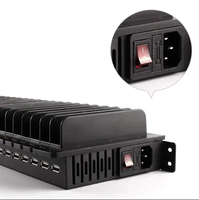 Pengisi Daya USB 20 Port 200W yang Dipasang di Dinding, Pengisian Cepat untuk Ponsel, SPBU, Studio - Mendukung Tipe Listrik 220V/110V