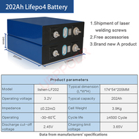 UBPPOWER baterai 3.2v 2002ah LiFePO4, baterai Lithium besi fosfat untuk mobil dapat diisi ulang