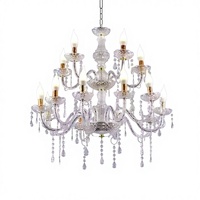 Lustre de plafond en cristal doré magnifique pour hôtel, lustres suspendus, lustre de luxe, lampe à suspension en cristal