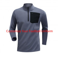 Veste de football rétro unisexe à demi-zip, nom personnalisé, polyester confortable, survêtement d'entraînement de football
