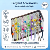 Cordon tressé coloré avec perles décoratives, sangle à boucle pour porte-clés, breloques de sac, tirettes de fermeture éclair et accessoires de bricolage