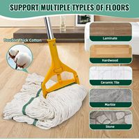 Tête de balai en coton synthétique bouclé robuste, multifonctionnelle, durable, écologique, personnalisée OEM ODM pour usage industriel