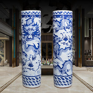 2.2 mètres et 6 pieds de haut peints à la main grands vases de sol en céramique chinoise comme décorations pour la maison, vases en céramique - Product Image 1