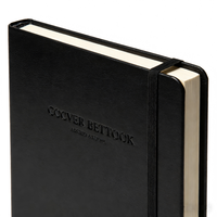 Carnet de notes personnalisable avec impression, couverture en PU noir, format A5, carnet de notes imprimé, portable, couverture rigide en cuir