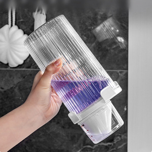 <b>Laundry</b> Detergent Storage <b>Jar</b> 800ml 1350ml 1800ml Airtight With Measuring Cup Moisture Proof Cylinder Shape Daily Use - Product Image 3
