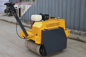Rodillo Compactador Estático de Doble Tambor Honda, Amarillo, Mini Compactador para Asfalto y Suelo, Accionado por Motor - Product Image 3